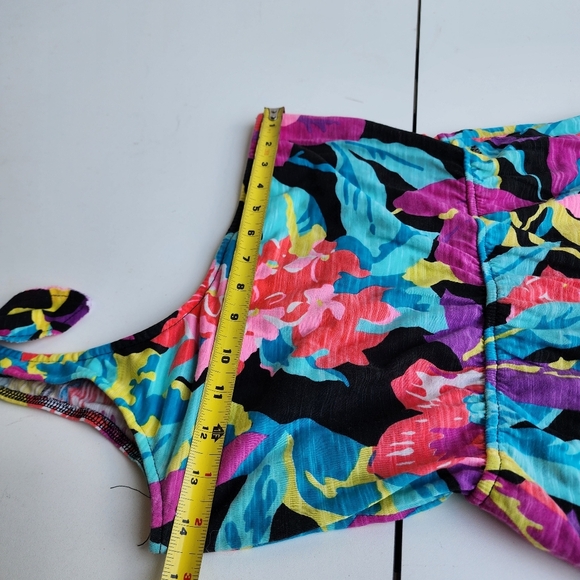 ROXY TROPICAL FLORAL Colorful MERRY VALE ONE SHOULDER Dress Stretch Sz S - Picture 9 of 14